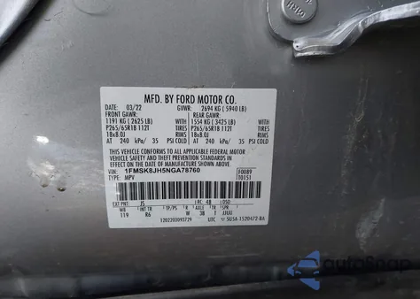 2022 Ford Explorer Timberline from USA, damaged, VIN 1FMSK8JH5NGA78760